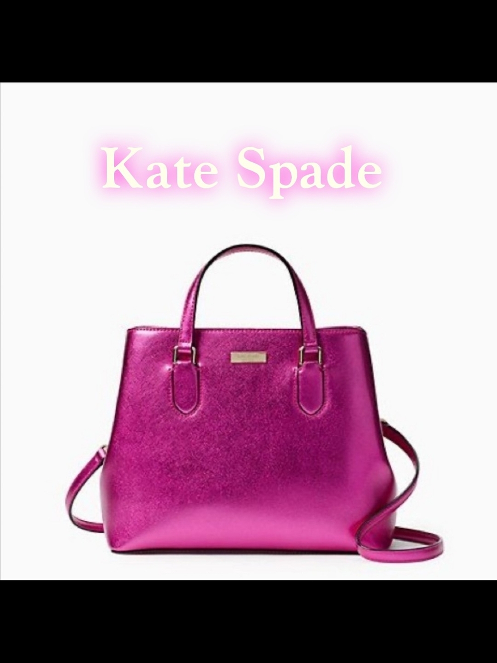 Kate Spade Laurel Way Evangelie Metallic Hot Pink Satchel